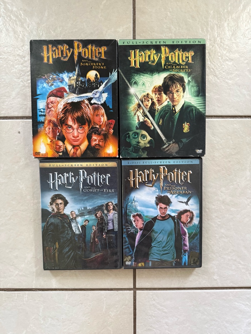 Harry Potter DVDs - Sorcerer’s Stone, Chamber of Secrets, Prisoner of Azkaban +1